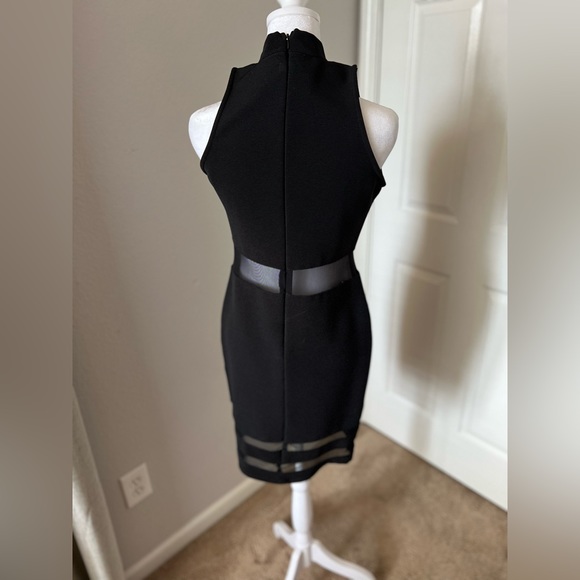 Black midi mesh panel dress - Picture 3 of 5
